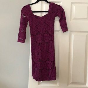 Free People Purple Knot Bodycon Dress